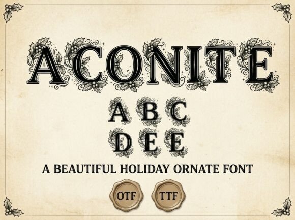 Aconite: A Holiday-Inspired Display Font for Polished Branding