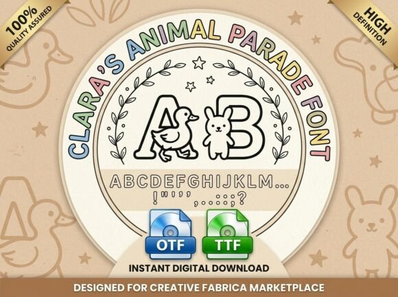 Clara’s Animal Parade: A Playful Display Typeface for Editorial Charm