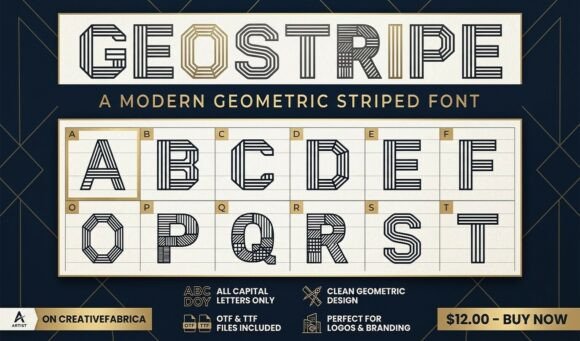 Geostripe: A Bold Display Font for Small Business Branding
