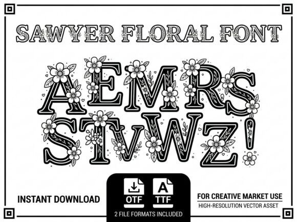 Sawyer Floral Font for Small Business Branding